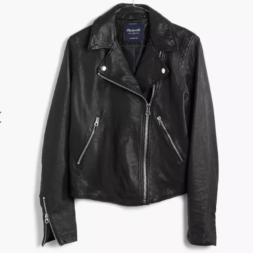 Black Madewell Washed Leather Motorcycle Jacket
